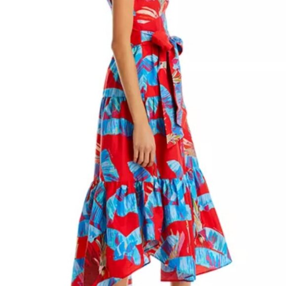 FARM RIO - Sweet Jungle Red Midi Dress - Size XL - Picture 4 of 14